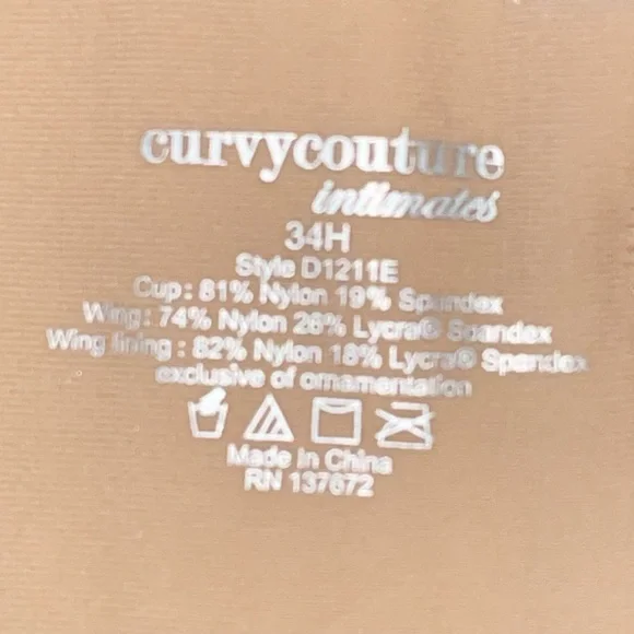 Nude Curvy Couture 34H Convertible bra NWOT - Picture 2 of 2